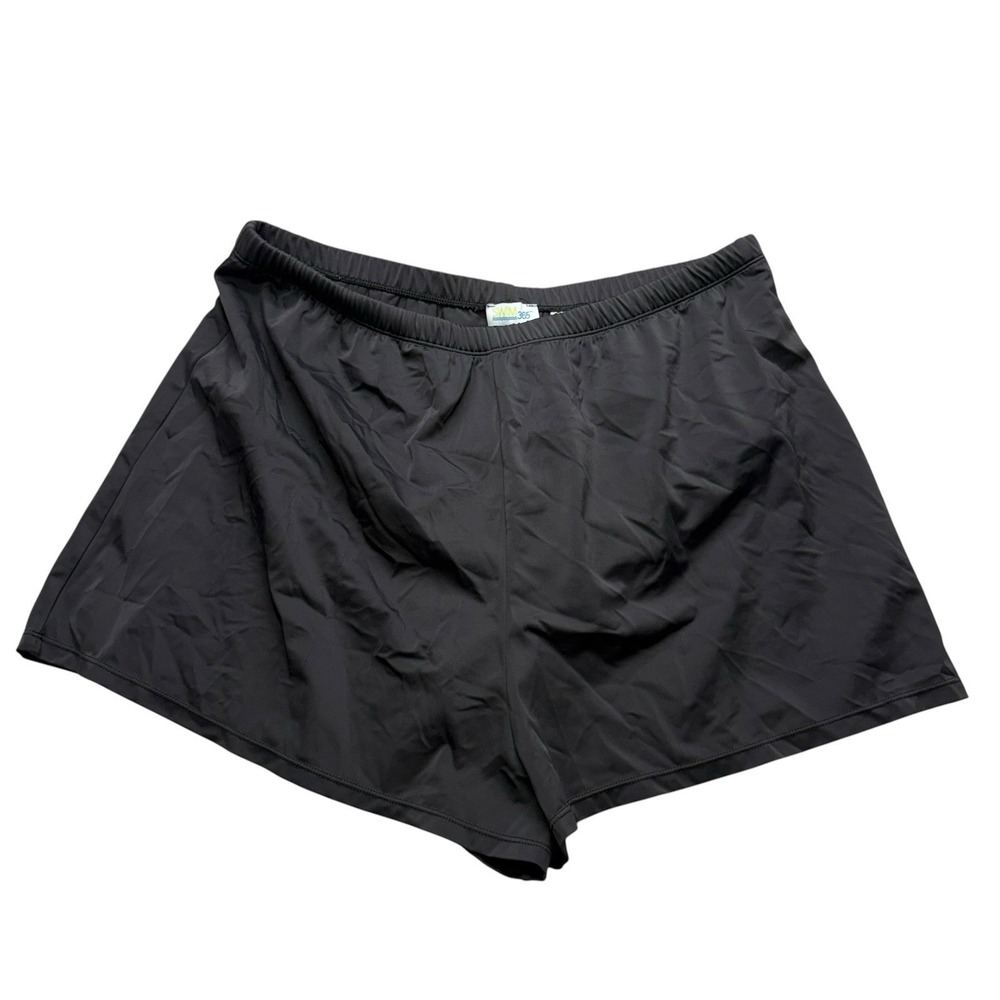 Swim 365 Womens Swimsuit Bottoms Shorts 24W Black Nylon Stretch Waist